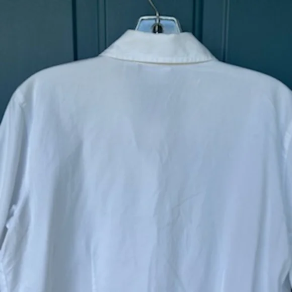 CHICOS WHITE BUTTON COASTAL GRANNY LONG SHIRT SIZE 1 - Picture 4 of 16